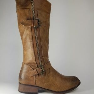 Leather Knee High Riding Boots